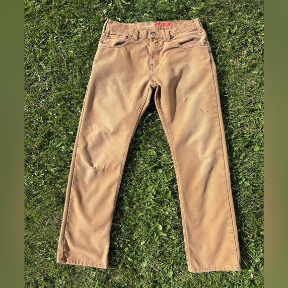Dickies Flex Regular Fit Brown Duck Pants Mens 32x32 Workwear Distressed Grunge - Picture 1 of 12